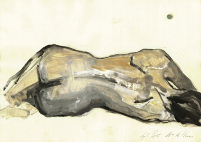 Sketch of a Reclining Nude Figure