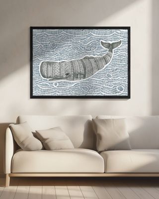 Patterned whale and Waves