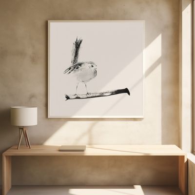 Sketched Bird On Branch