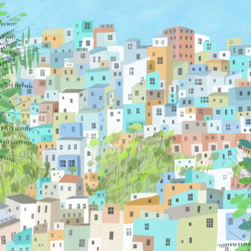 View Over the Rooftops of Rio de Janeiro by Artist Carla Daly