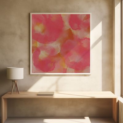 Joyful Bubbles – Watercolor Abstract in Pink and Terra