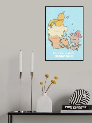 Vintage Denmark Political Map