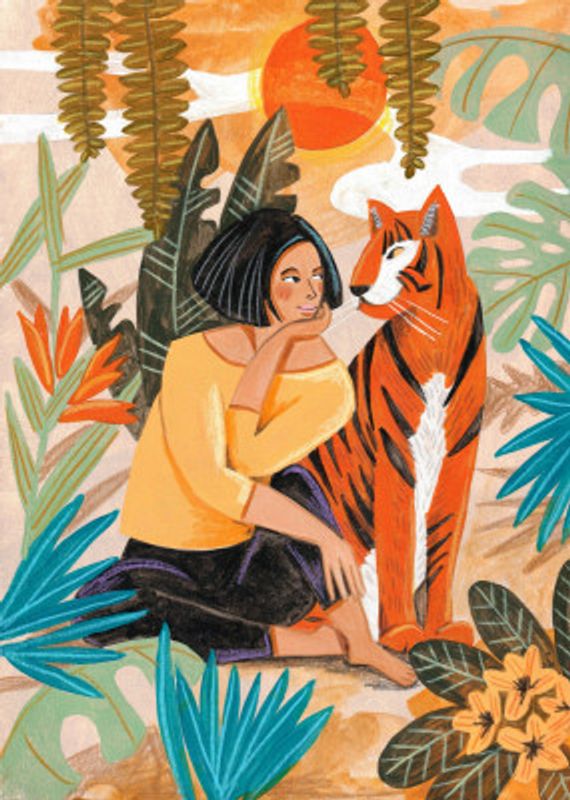 Woman with Tiger