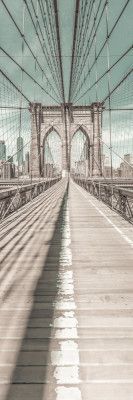 NYC Brooklyn Bridge Panorama | urban vintage style