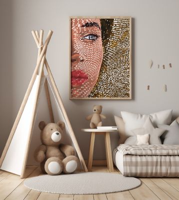 Under the Jute Hat, Bohemian Woman Fashion Painting