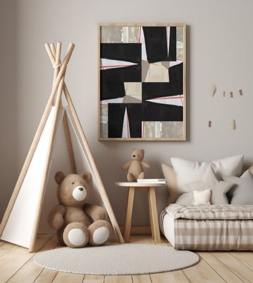 Abstract Black Jigsaw 1