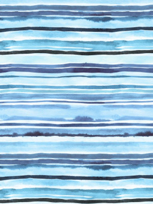 Summer Watercolour Stripes Blue Sea