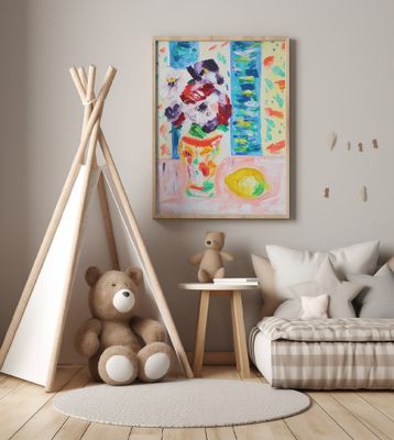 Anemones after G. L. Hunter, Tamara Jare, oil on canvas