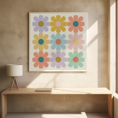 Nine Colorful Flowers