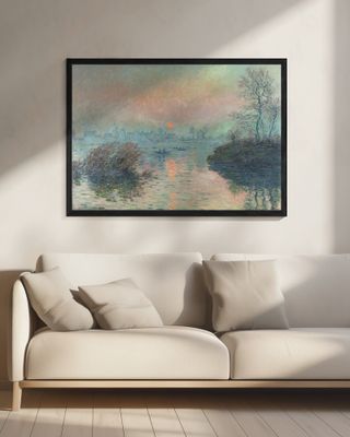 Sun Setting On the Seine At Lavacourt (1880) Claude Monet