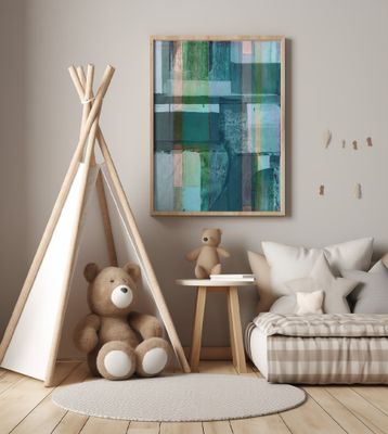 Abstract Shades of Blue and Neutral 1