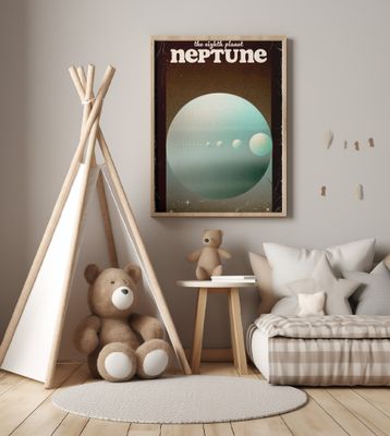Neptune Retro Space Art