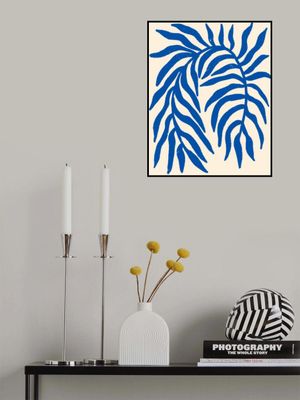 Blue Silhouette Textured Branch