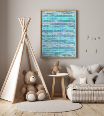 Flowing Aqua Blue Lines