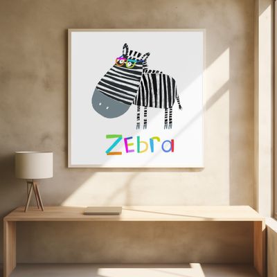 Funny Zebra Wearing Glasses by Illustrator Carla Daly