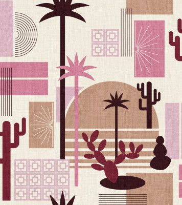Palm Springs Geometric Escape Mauve