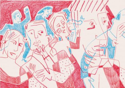 Expressive Figures in Red and Blue