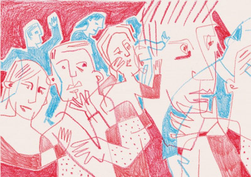 Expressive Figures in Red and Blue