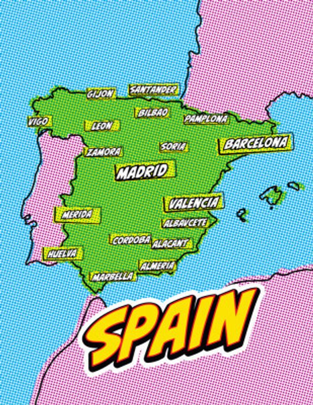 Spain Pop Art Map