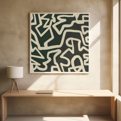 Abstract line art maze pattern