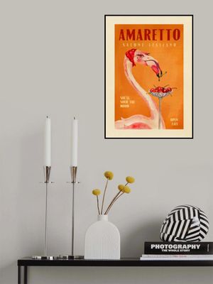 Amaretto Flamingo Art Deco Italian Cafe Travel Art