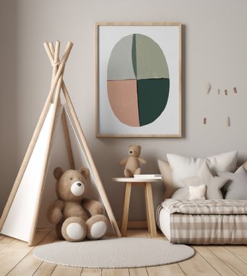 Geometric Composition Sage Green