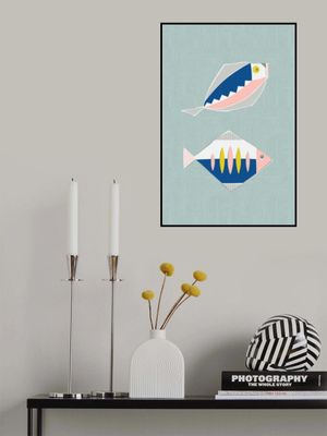 Mid Century Kitchen Fishes Mint