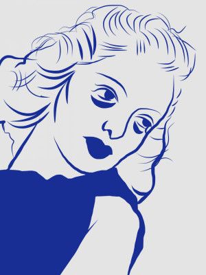 Minimalist Line Drawing of a Woman Face