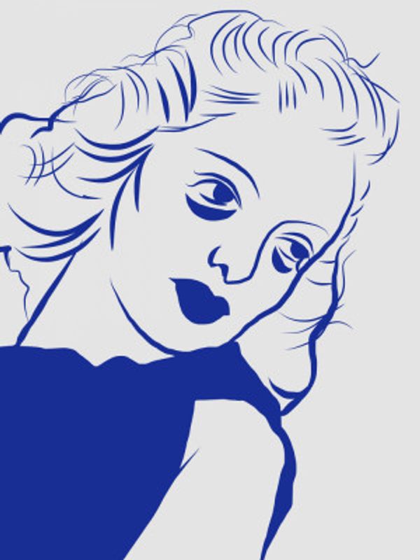 Minimalist Line Drawing of a Woman Face