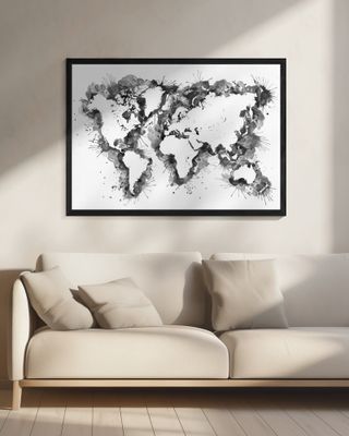 Gray strokes world map