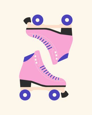 Pink Retro Rollers Skates