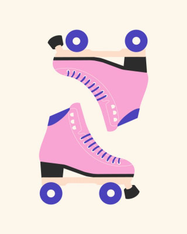 Pink Retro Rollers Skates