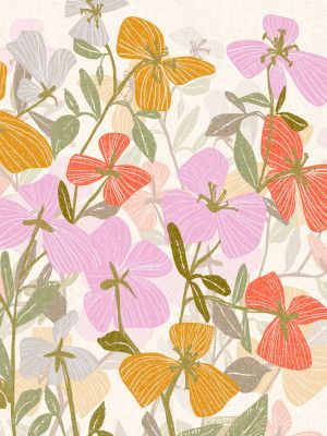 Colorful Petals and Green Leaves