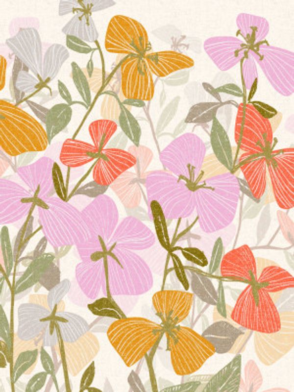 Colorful Petals and Green Leaves