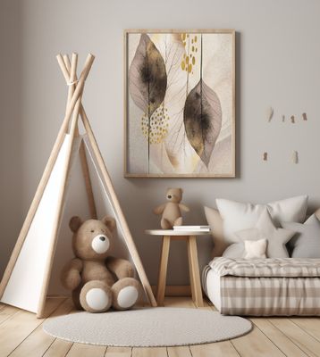 Burnt Umber and Gold Leaves