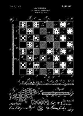 Checker and Chess Board Patent 1921