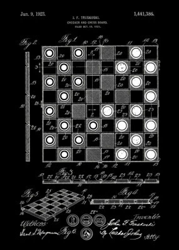 Checker and Chess Board Patent 1921