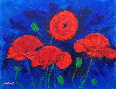 poppy oil on canvas
