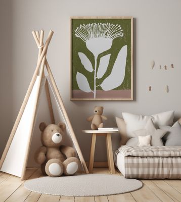 Botanical Design Of A Flower Against