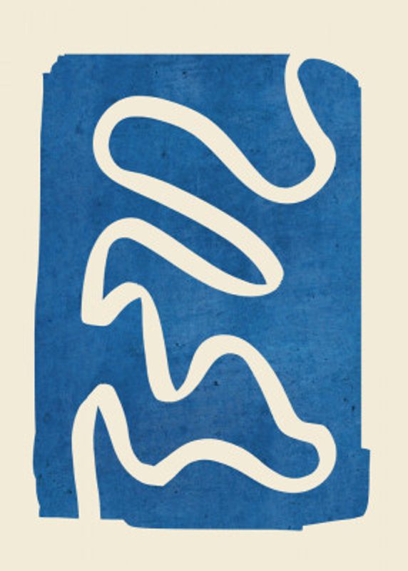 Geometric Abstract Minimal Blue