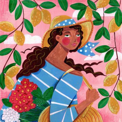 Portrait woman in Amalfi coast Italy