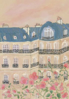 Sunset Over Paris Buildings