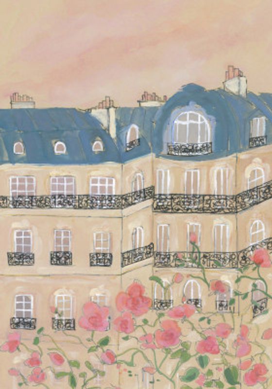 Sunset Over Paris Buildings