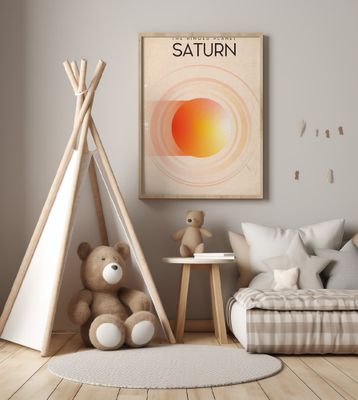 Saturn Vintage Space Art