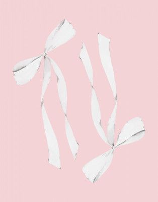 Two White Bows On Pink