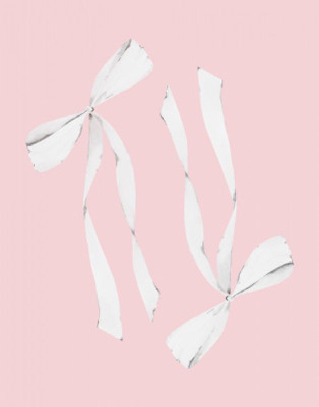 Two White Bows On Pink