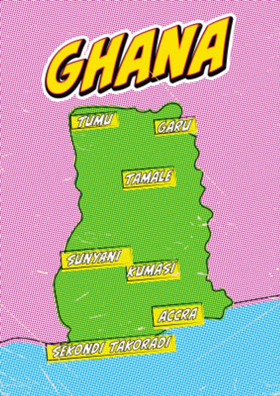 Ghana Pop Art Map