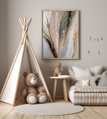 Flowing Patterns In Earth Tones And Green Hues