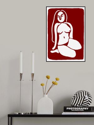 Stylized Nude Figure in a Seated Pose