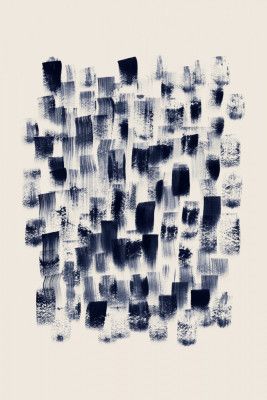 000 Abstract   Navy Rain On Cream 24x36